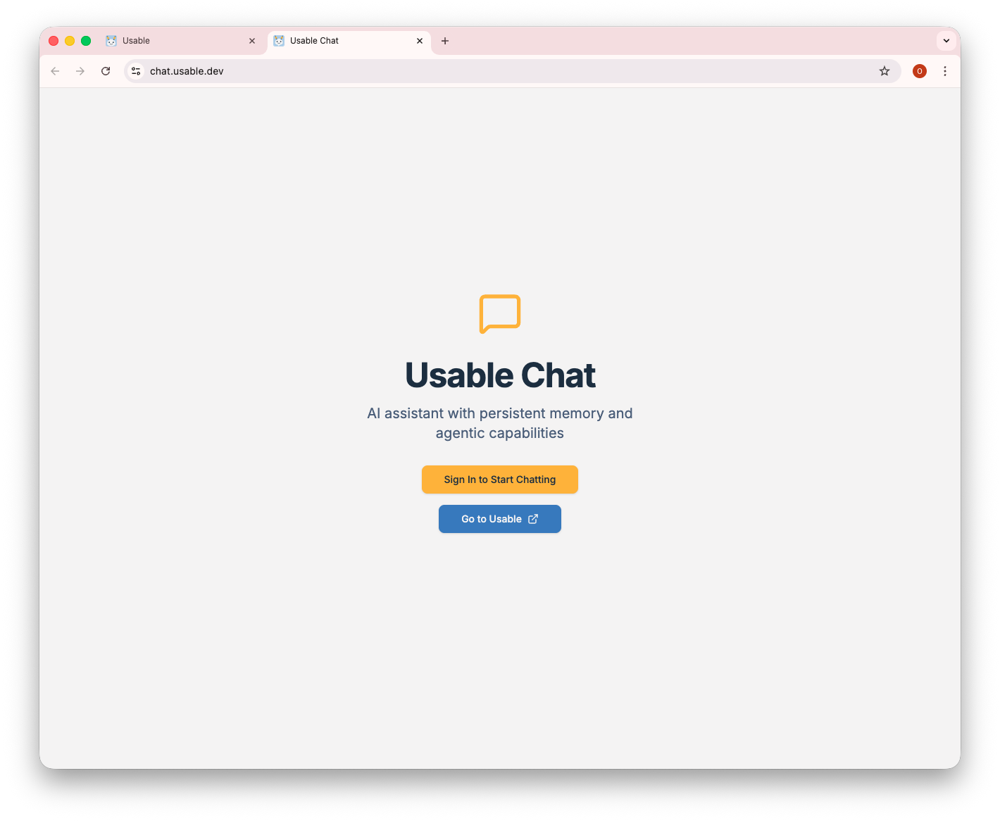 Usable Chat landing